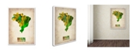 Trademark Global Naxart 'Brazil Watercolor Map' Canvas Art - 24" x 32" x 2"
